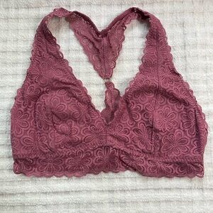 Gilly Hicks Floral Lace Bralette in Dusty Rose